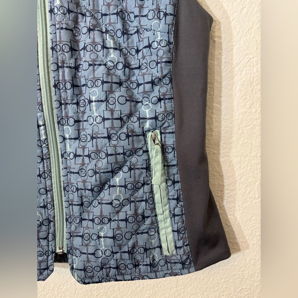 Romfh Hampton Quilted Vest Blue Gray Equestrian Riding Performance Zip Vest XS - Picture 5 of 11